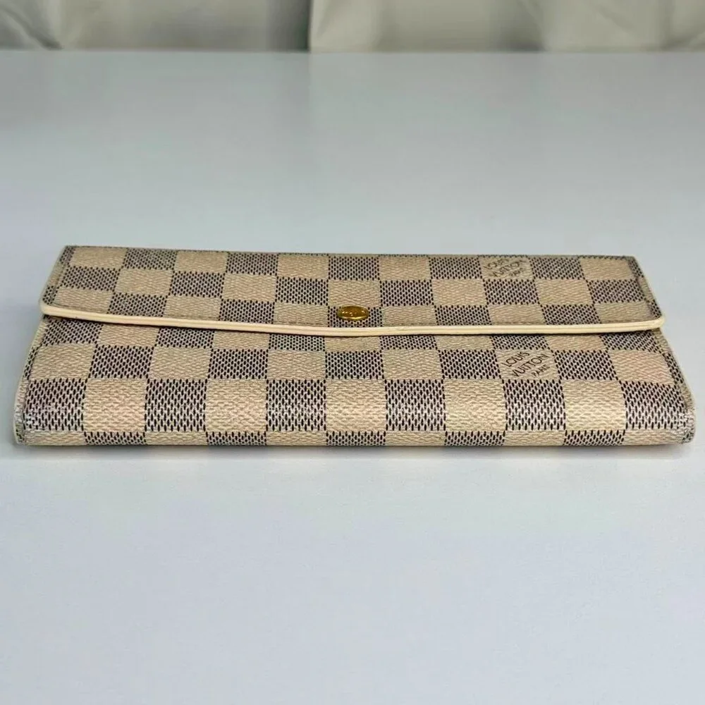 Louis Vuitton Damier Azur Wallet with Classic Checkerboard Design